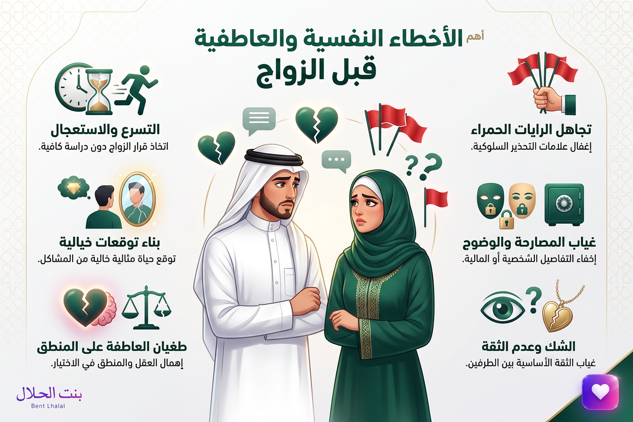 أخطاء التعارف قبل الزواج أخطاء التعارف قبل الزواج الإسلامي - دليل شامل لتجنب الأخطاء الشائعة في فترة الخطوبة